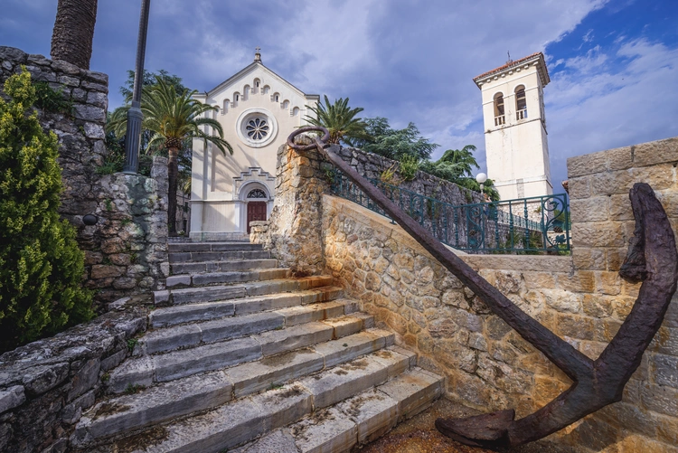 St Jerome Church and belfry on the Old Town of Herceg Novi