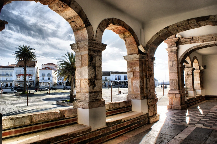 Porch of Nossa Senhora da Nazare sanctuary in Portugal