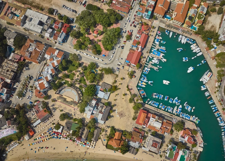 Aerieal view of Santa Cruz, in Huatulco