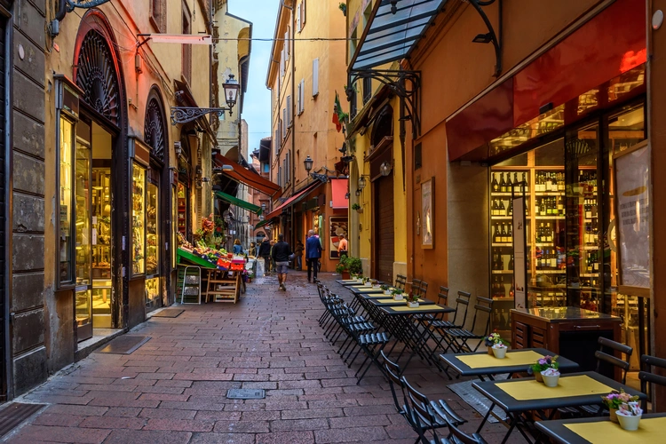 Cozy cityscape of Bologna Italy