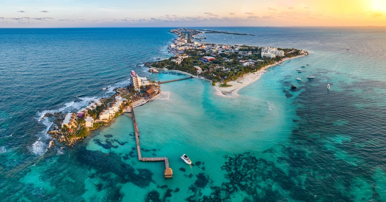 Aerial view of Isla Mujeres