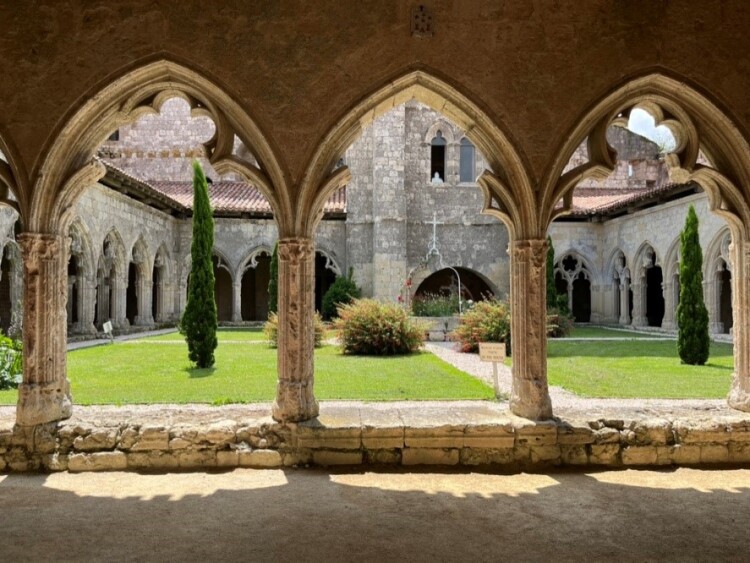 Cloisters of the Abbey at La Romieu, situated on one of the major Pilgrim routes in Gascony. move to france