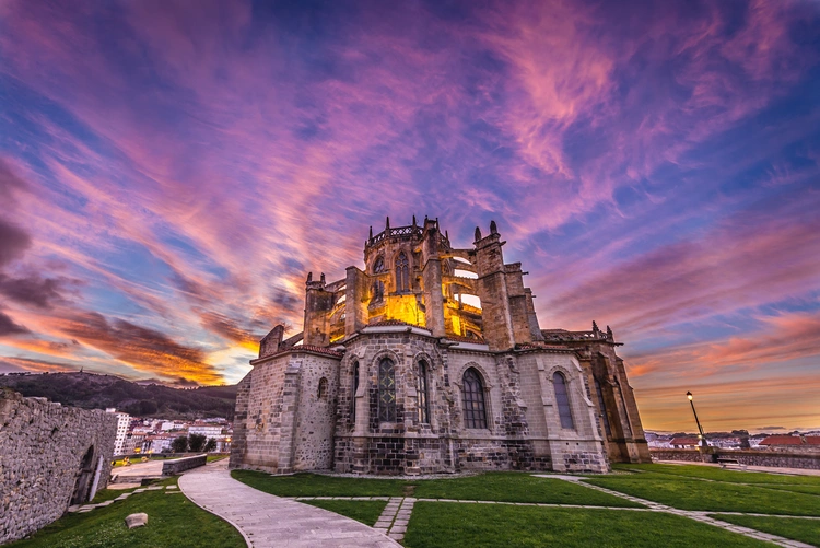 Santa Maria de la Asuncion Church and ruins of San Pedro hermitage in Castro Urdiales Spain