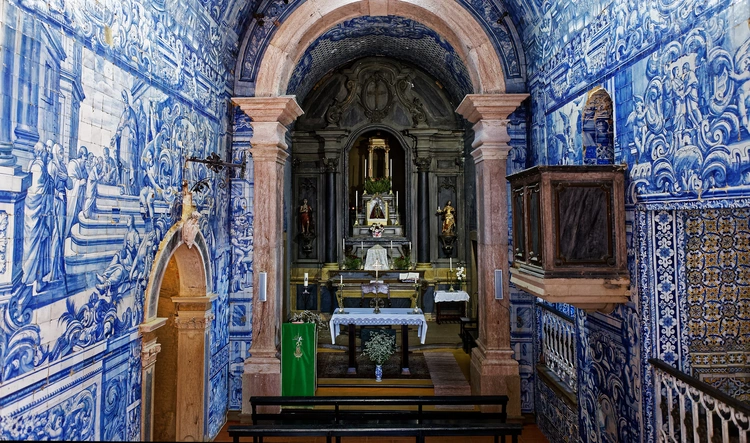 Tiles in Remedios chapel, Peniche Portugal