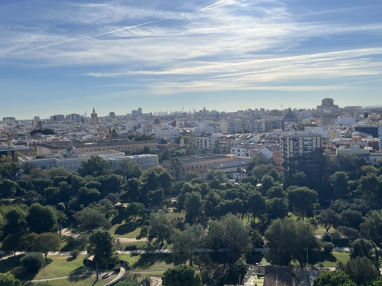 View from the Spain conference hotel’s rooftop terrace