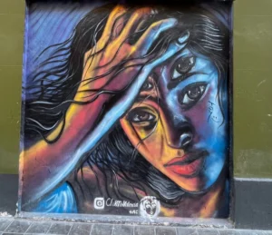 More street art abounds across the city of Valencia, Spain