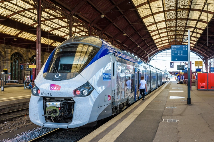 Electric Train In Strasbourg Alsace France