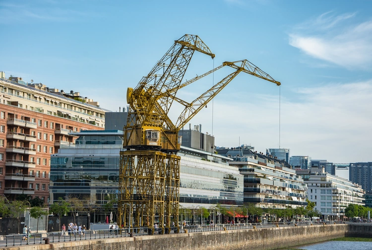 Crane in Puerto Madero Buenos Aires. Starting a business in Argentina