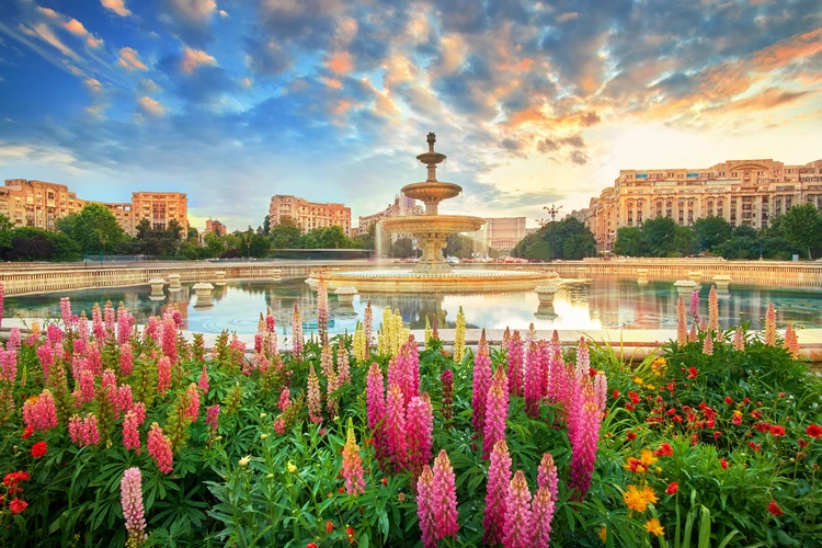 Unirii Square in Bucharest Romania