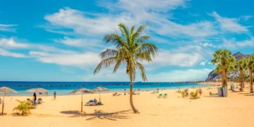 Sandy and beautiful Teresitas beach in Tenerife