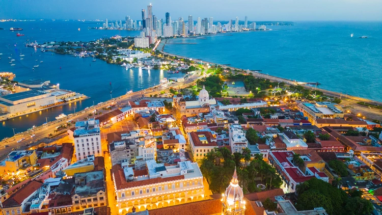 Aerial view of Cartagena. traveling in colombia