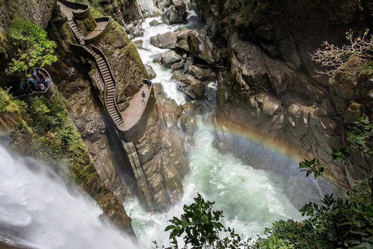 Waterfalls called Pailon del Diablo in Ecuador. weather in ecuador