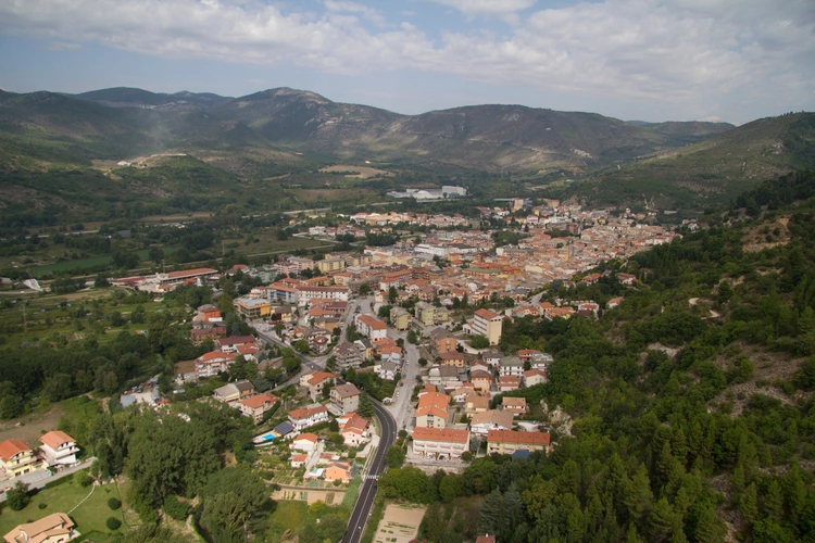 Aerial view of Popoli Italy