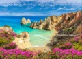 Landscape with Praia do Camilo, famous beach in Algarve, Portugal