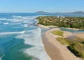 Aerial view of Playa Langosta, in Costa Rica