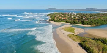 Aerial view of Playa Langosta, in Costa Rica
