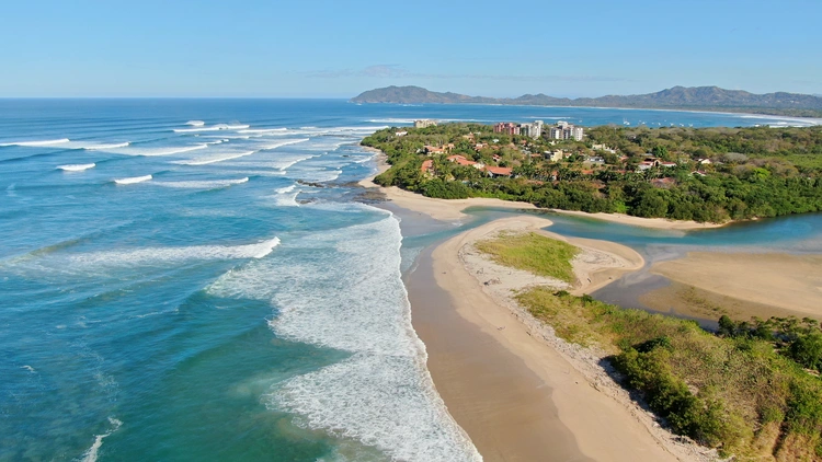 Aerial view of Playa Langosta, in Costa Rica