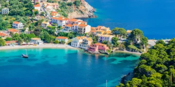 A sunny day in Assos village, Kefalonia island, Greece. visa options in europe