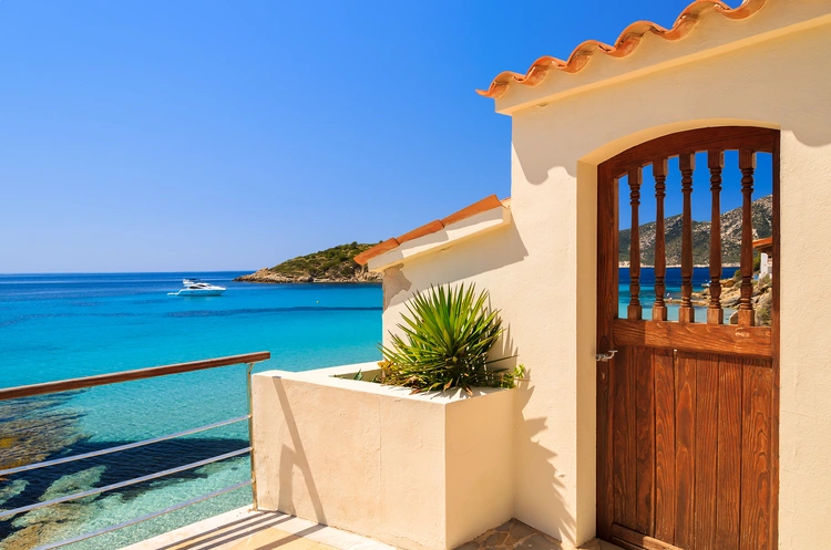 Entrance doot to holiday villa in Camp de Mar, Majorca island, Spain