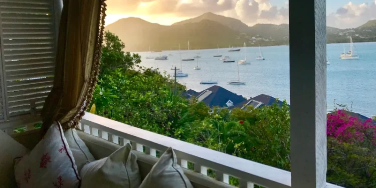 Sunset View from Luxury open air cottage overlooking English Harbour, Antigua