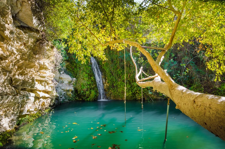 Adonis Baths, famous landmark near Paphos, climate in Cyprus