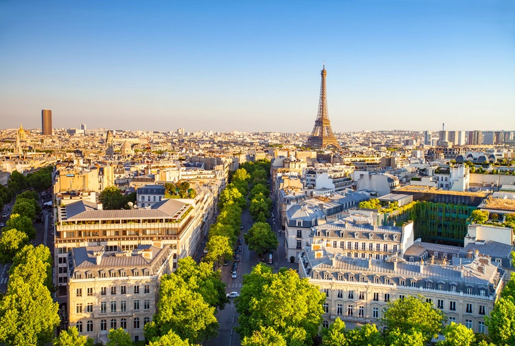 Cityscape of Paris by the sunset, France