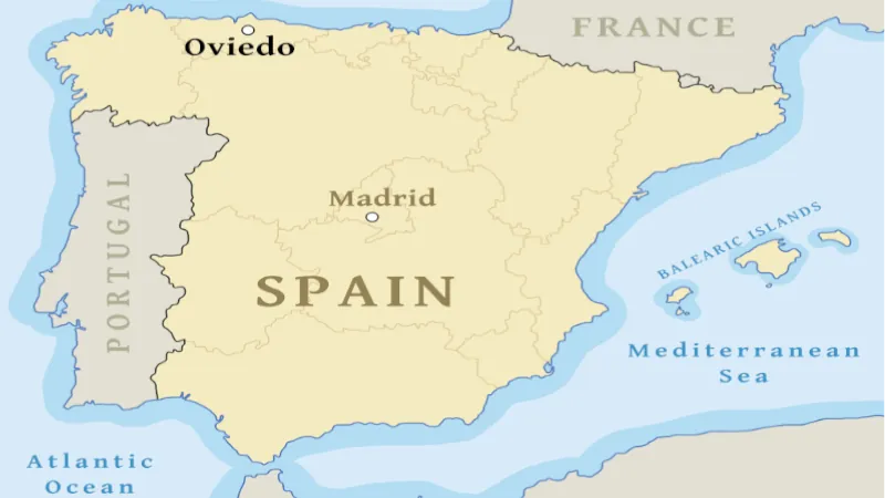 Where is Oviedo? Map of Spain with a marker for readers interested in living in Oviedo