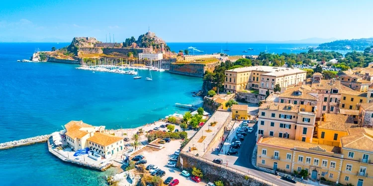 Aerial view of Corfu Greece