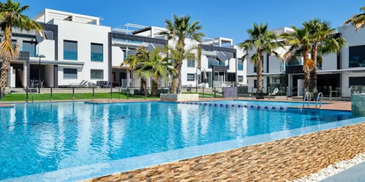 Modern town houses with swimming pool, Torrevieja, Spain