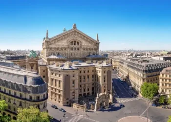 panoramic view at central paris, france