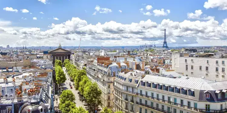 Panorama of Paris from the bird's-eye view