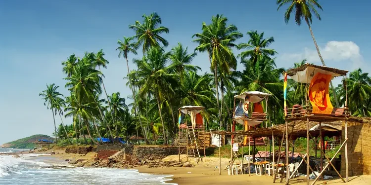Sunny day in a beach in Goa