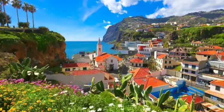 Cityscape panorama of Camara de Lobos, Madeira island, Portugal