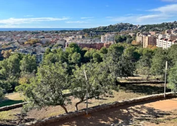 View of the coastal town of Castelldefels, Spain