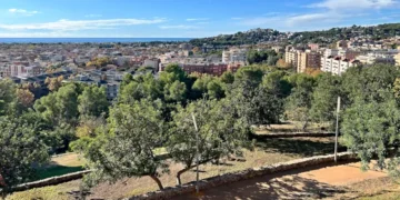 View of the coastal town of Castelldefels, Spain