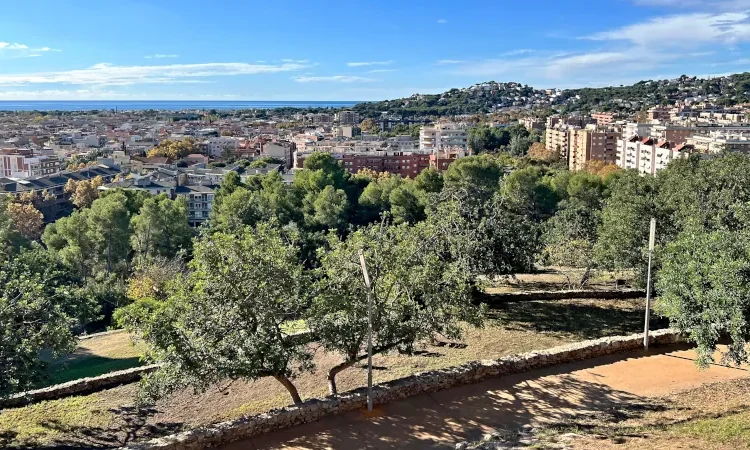 View of the coastal town of Castelldefels, Spain
