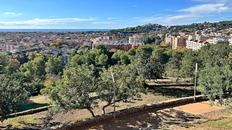View of the coastal town of Castelldefels, Spain