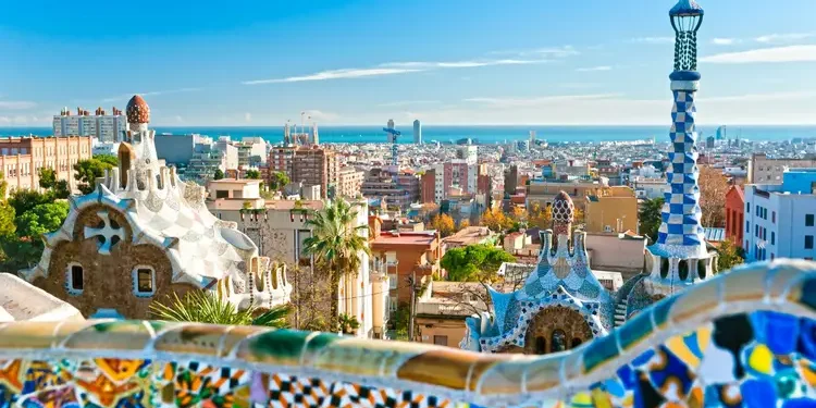 Classic view of Spanish city of Barcelona