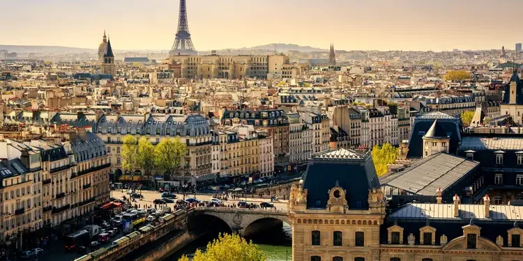 View of Paris with the Eiffel Tower in the background