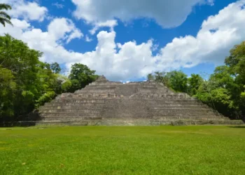 Caana pyramid at Caracol archeological site in Western Belize