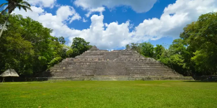 Caana pyramid at Caracol archeological site in Western Belize