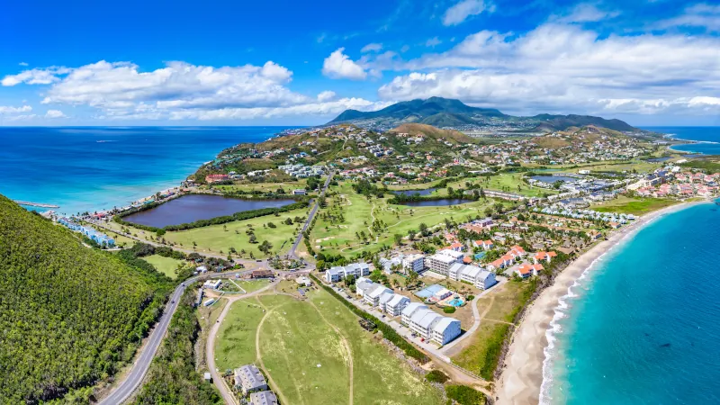 St Kitts Aerial Panorama from Timothy Hill 