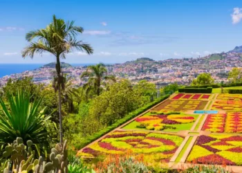 Botanical garden in Funchal, Madeira island, Portugal