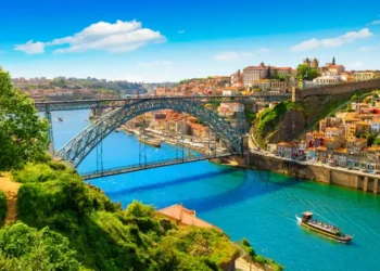 Beautiful view of the city of Porto on a beautiful summer day. Porto, Portugal