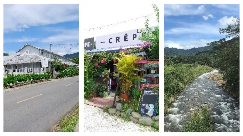 Street, café, and river scenes