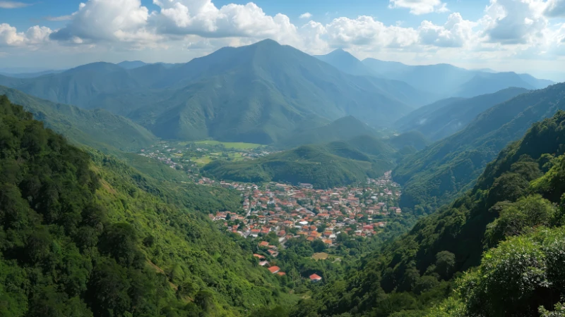Scenic view of El Valle de Anton village in inactive volcano crater, Panama.