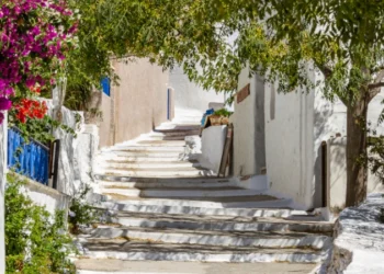 Greek idyll in the mountain village of Langada on the Cycladic island of Amorgos