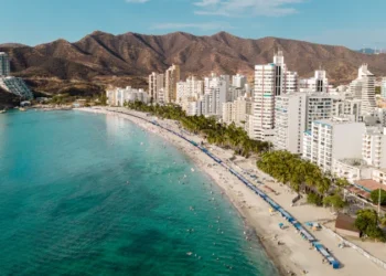 Aerial view on Rodadero in Santa Marta, Magdalena, Colombia