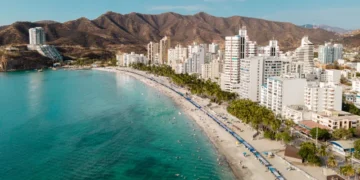 Aerial view on Rodadero in Santa Marta, Magdalena, Colombia