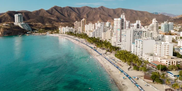 Aerial view on Rodadero in Santa Marta, Magdalena, Colombia